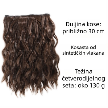 Set od četiri kovrčavih dopuna za kosu, vlakna otporna na visoke temperature; univerzalna primjena; nije pogodno za bojanje ili peglanje