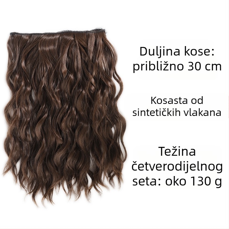 Set od četiri kovrčavih dopuna za kosu, vlakna otporna na visoke temperature; univerzalna primjena; nije pogodno za bojanje ili peglanje
