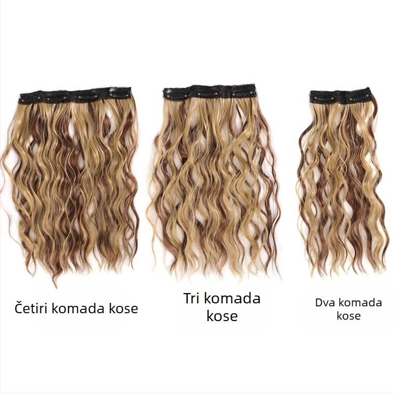 Set od četiri kovrčavih dopuna za kosu, vlakna otporna na visoke temperature; univerzalna primjena; nije pogodno za bojanje ili peglanje
