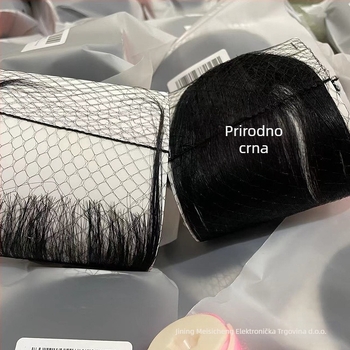 Perika s franjom za žene, 100% ljudska kosa, potpuno ručno tkanje, šiška ravna ili bočno nagnuta, model MSC0417