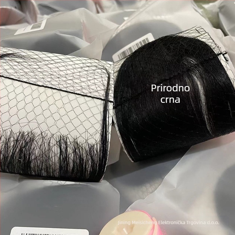 Perika s franjom za žene, 100% ljudska kosa, potpuno ručno tkanje, šiška ravna ili bočno nagnuta, model MSC0417