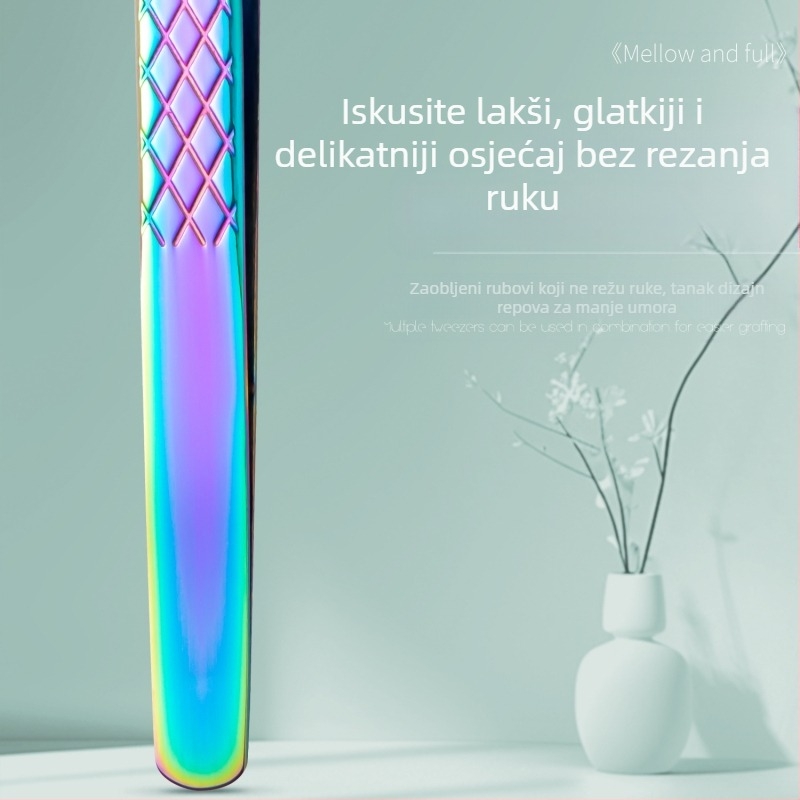Profesionalni set pinceta za lažne trepavice – visoka preciznost, nehrđajući čelik, dijamantni uzorak, marka Yihong