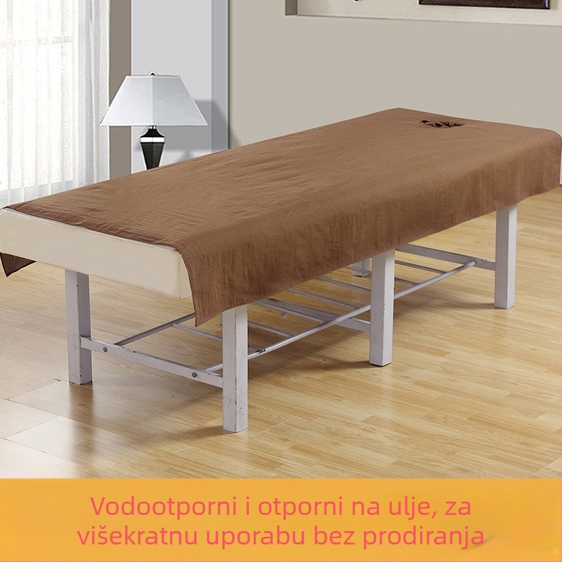 Pokrivalo za ljepotu s perforacijama, vodootporno i otporno na ulje, mješavina poliestera i pamuka, za kozmetičke salone, po narudžbi