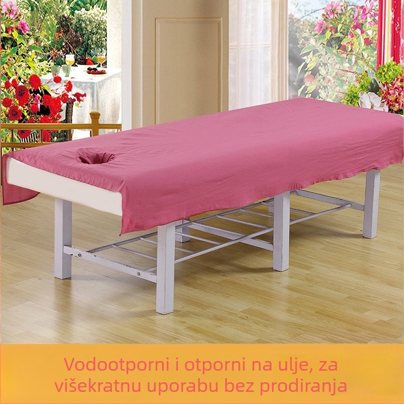 Pokrivalo za ljepotu s perforacijama, vodootporno i otporno na ulje, mješavina poliestera i pamuka, za kozmetičke salone, po narudžbi