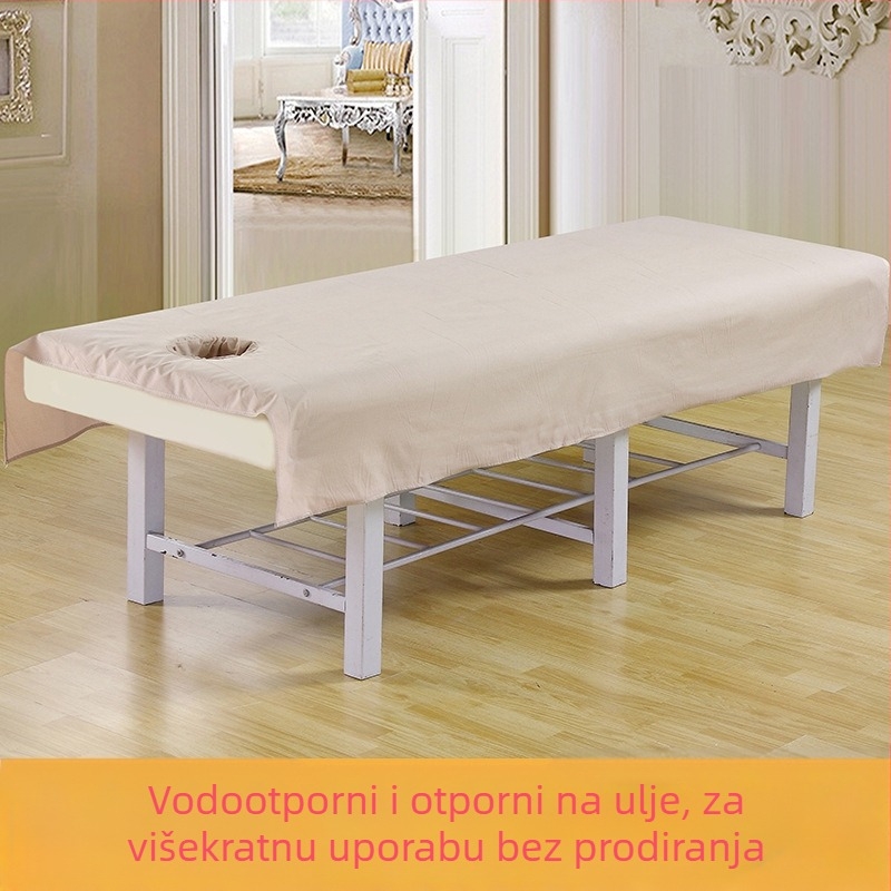 Pokrivalo za ljepotu s perforacijama, vodootporno i otporno na ulje, mješavina poliestera i pamuka, za kozmetičke salone, po narudžbi