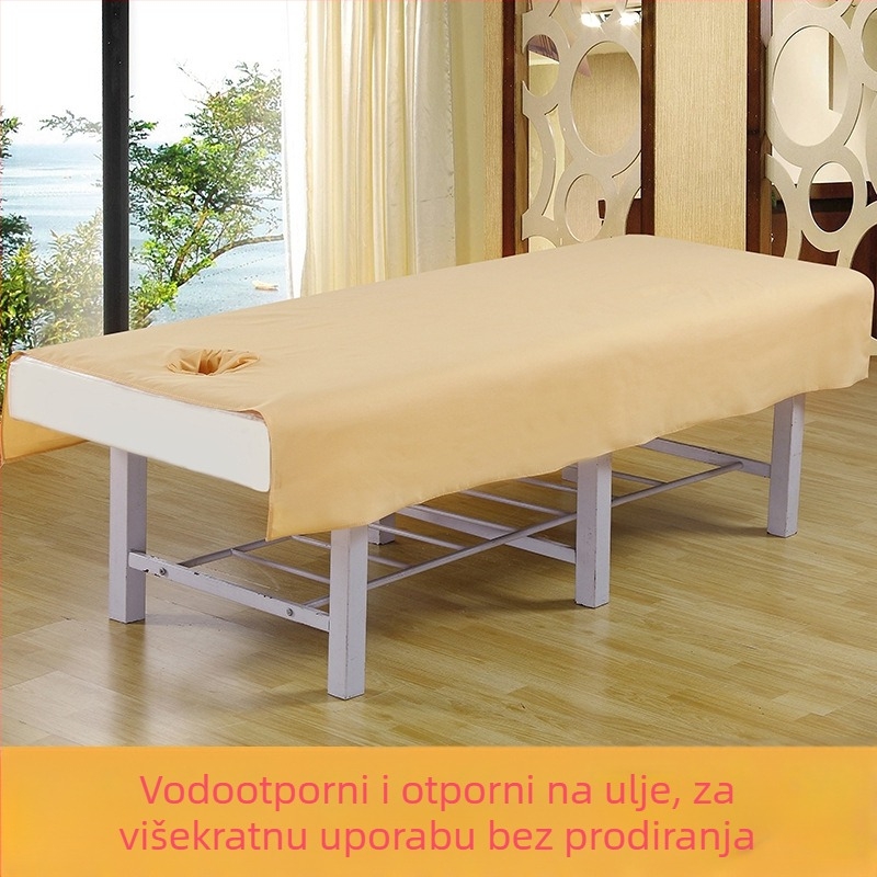 Pokrivalo za ljepotu s perforacijama, vodootporno i otporno na ulje, mješavina poliestera i pamuka, za kozmetičke salone, po narudžbi