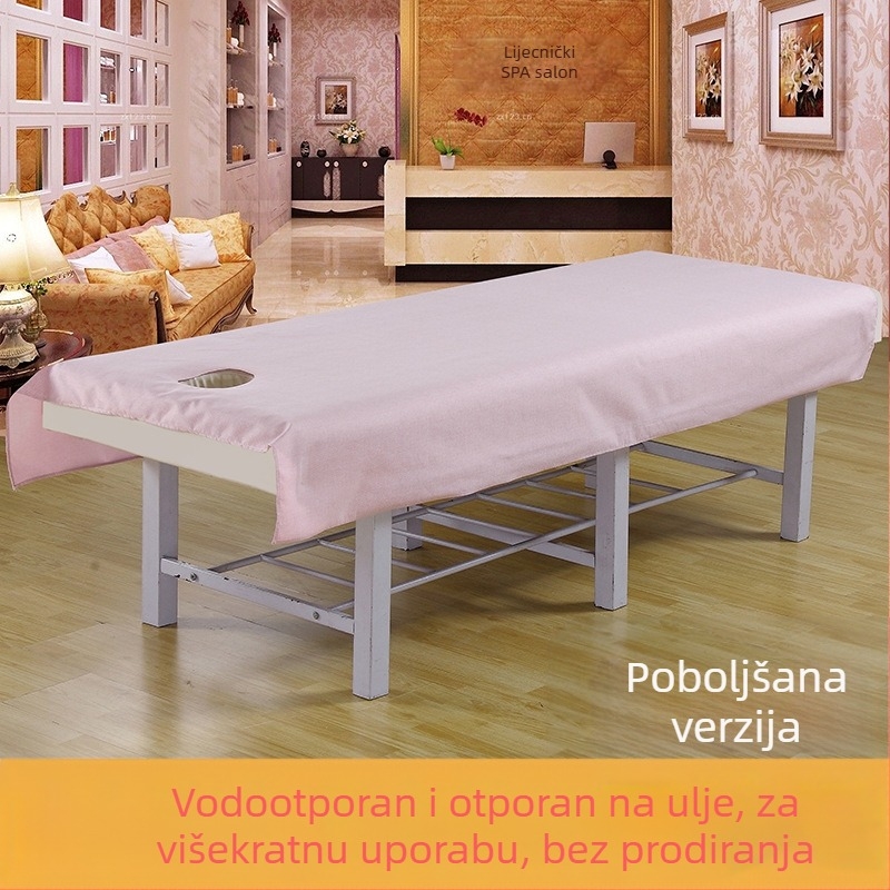 Pokrivalo za ljepotu s perforacijama, vodootporno i otporno na ulje, mješavina poliestera i pamuka, za kozmetičke salone, po narudžbi