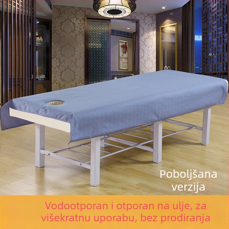 Pokrivalo za ljepotu s perforacijama, vodootporno i otporno na ulje, mješavina poliestera i pamuka, za kozmetičke salone, po narudžbi