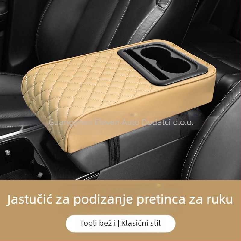 Univerzalna podloga za nadogradnju kutije naslona za ruku, središnji naslon za lakat, držač čaša i pretinac za pohranu; ABS materijal; Eleven; prilagodljivo