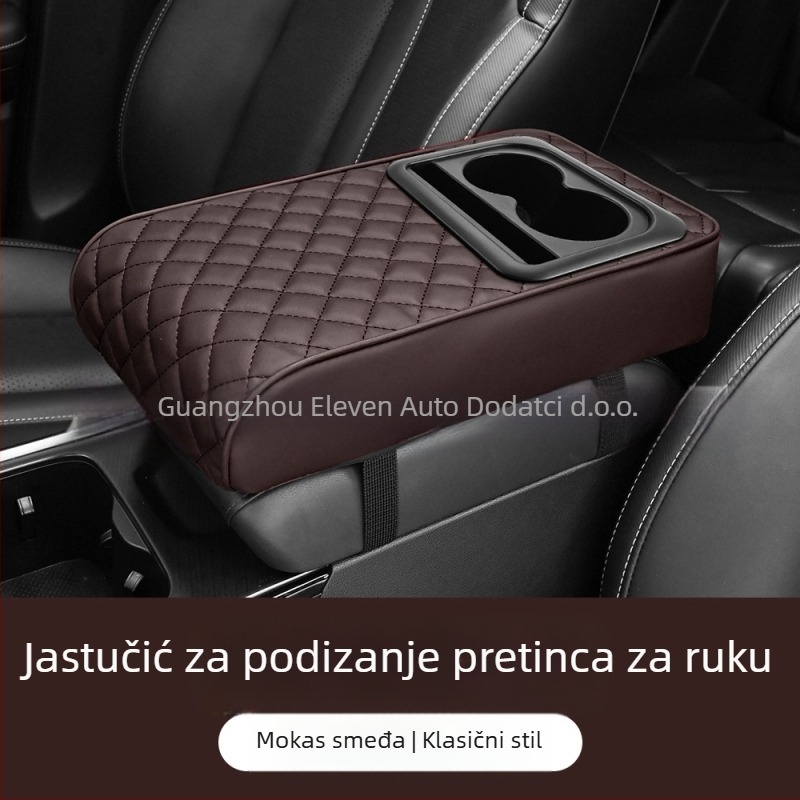 Univerzalna podloga za nadogradnju kutije naslona za ruku, središnji naslon za lakat, držač čaša i pretinac za pohranu; ABS materijal; Eleven; prilagodljivo