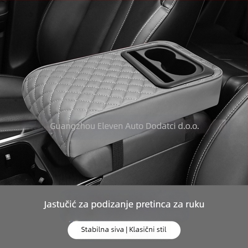 Univerzalna podloga za nadogradnju kutije naslona za ruku, središnji naslon za lakat, držač čaša i pretinac za pohranu; ABS materijal; Eleven; prilagodljivo