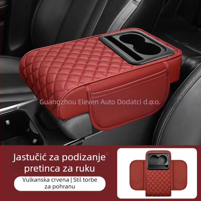 Univerzalna podloga za nadogradnju kutije naslona za ruku, središnji naslon za lakat, držač čaša i pretinac za pohranu; ABS materijal; Eleven; prilagodljivo
