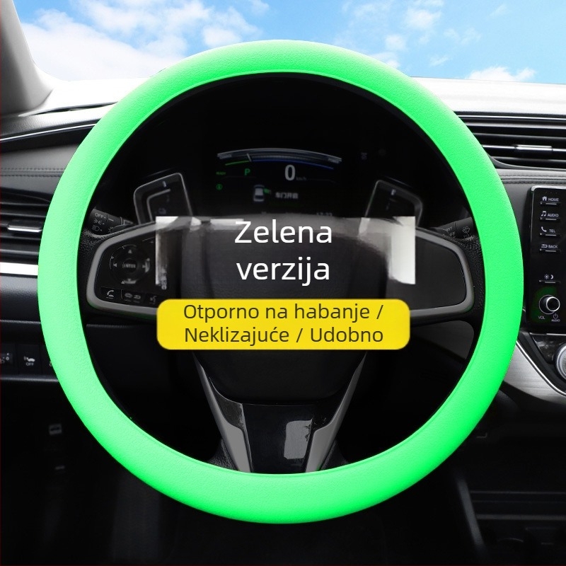 Silikonska navlaka za volan automobila, za muškarce i žene, ljetni stil, upija znoj, protuklizna, univerzalna prilagodba, za sve sezone, tanak i mekan