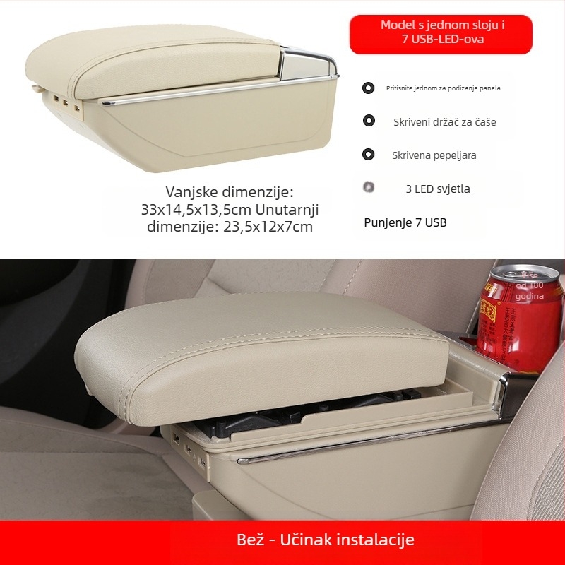 Univerzalni kut za naslon automobila – središnji, pretinac tipa kartice, podesiva širina, plastika, 3,0 kg, prilagodljivo