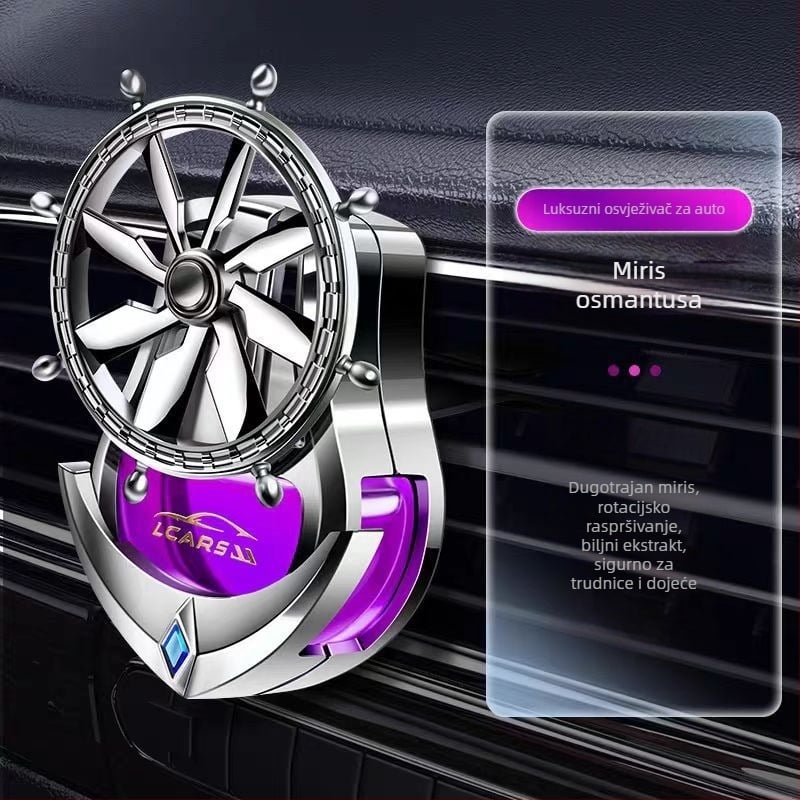 Klip za parfem za auto – okrugli držač parfema, ABS elektroplatiranje, cvjetni miris, voćni miris, 25-50 ml, isparavanje 61-90 dana