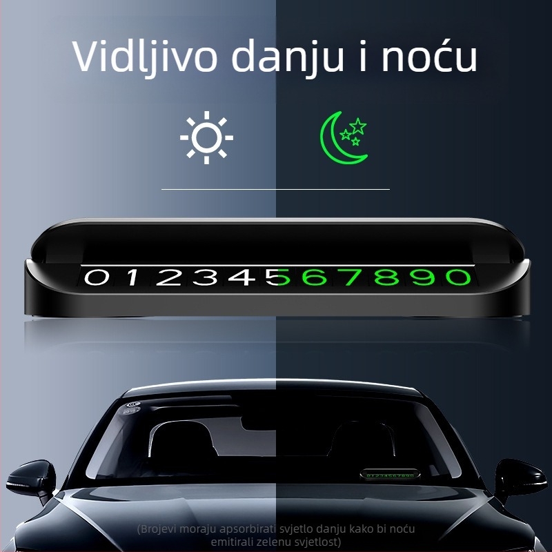 CARGIFT plastična privremena tablica za parkiranje, NV4 model, skriveni tip, tiskano logo OK