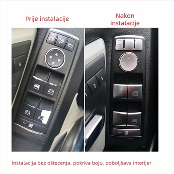 Dekor unutarnje centrale konzole za CLS 12-17 (modeli 350/260/320) s ukrasnim šljokicama na tipkama za električne prozore • Materijal: plastika • Model: 666