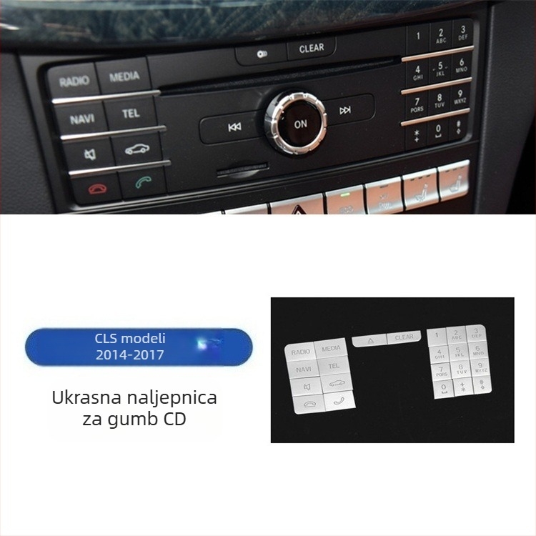 Dekor unutarnje centrale konzole za CLS 12-17 (modeli 350/260/320) s ukrasnim šljokicama na tipkama za električne prozore • Materijal: plastika • Model: 666