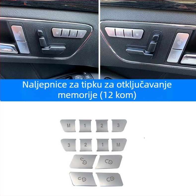 Dekor unutarnje centrale konzole za CLS 12-17 (modeli 350/260/320) s ukrasnim šljokicama na tipkama za električne prozore • Materijal: plastika • Model: 666