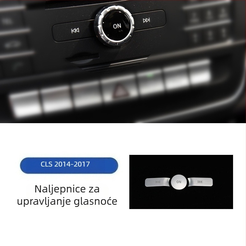 Dekor unutarnje centrale konzole za CLS 12-17 (modeli 350/260/320) s ukrasnim šljokicama na tipkama za električne prozore • Materijal: plastika • Model: 666