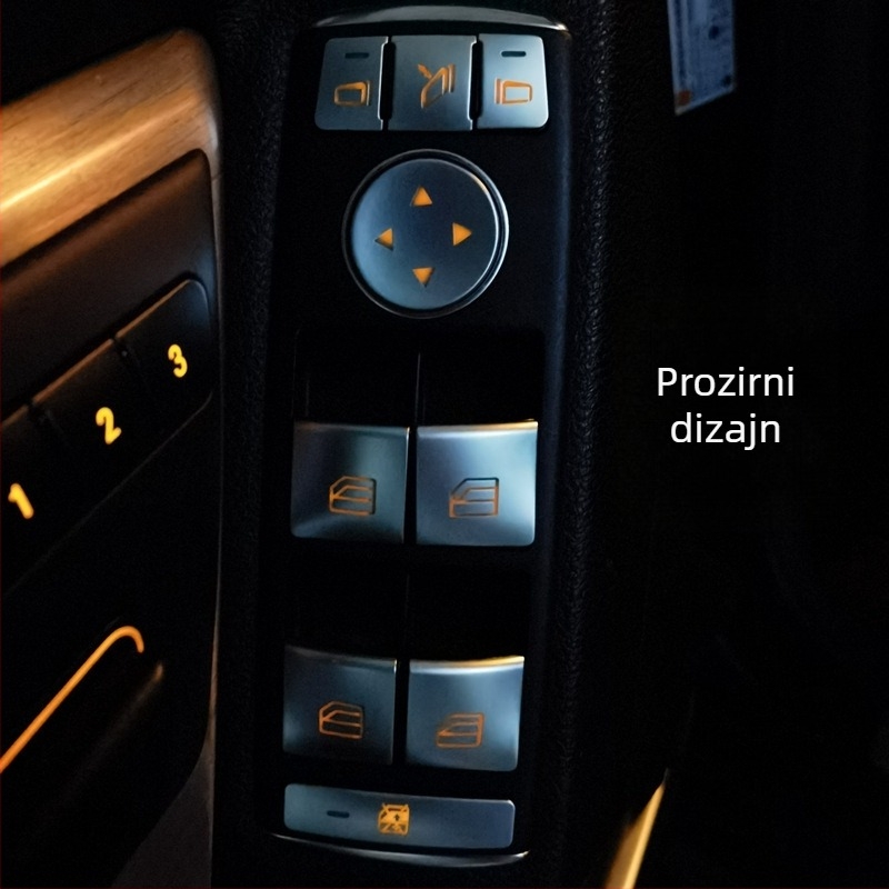 Dekor unutarnje centrale konzole za CLS 12-17 (modeli 350/260/320) s ukrasnim šljokicama na tipkama za električne prozore • Materijal: plastika • Model: 666