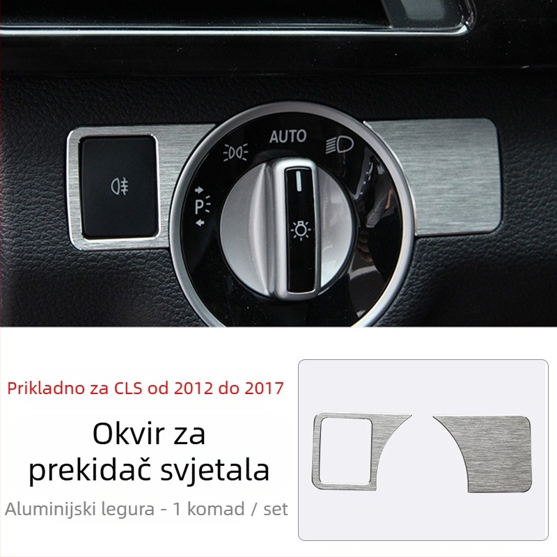 Dekor unutarnje centrale konzole za CLS 12-17 (modeli 350/260/320) s ukrasnim šljokicama na tipkama za električne prozore • Materijal: plastika • Model: 666