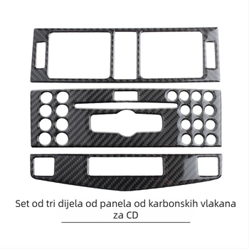 Panel središnje konzole CD od pravih karbonskih vlakana za Mercedes-Benz W204 C-Class (2007–2010), prilagodljiv s logom, proizvedeno u Guangzhou