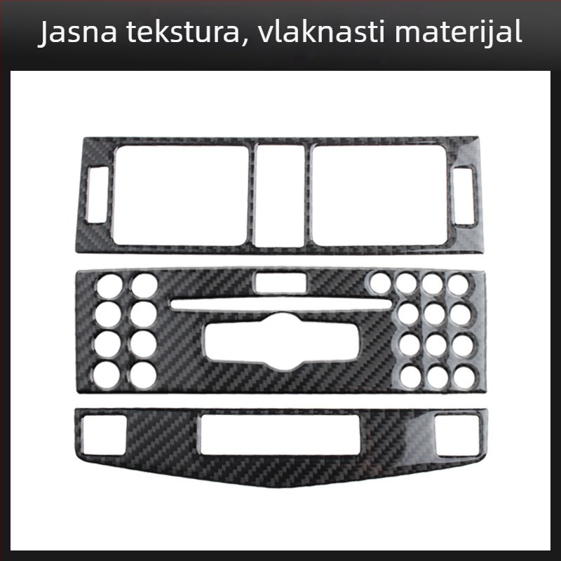 Panel središnje konzole CD od pravih karbonskih vlakana za Mercedes-Benz W204 C-Class (2007–2010), prilagodljiv s logom, proizvedeno u Guangzhou