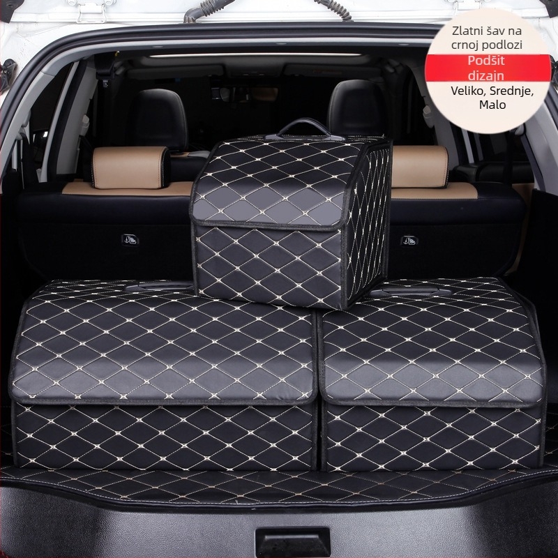 Organizator prtljažnika – kožna sklopiva kutija za pohranu s ručkom, vodootporna i otporna na tlak