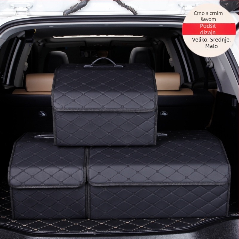 Organizator prtljažnika – kožna sklopiva kutija za pohranu s ručkom, vodootporna i otporna na tlak