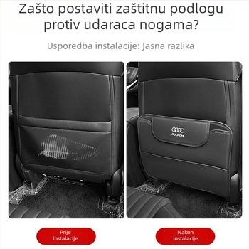 Kožna antikick podloga za sjedište automobila s džepom za pohranu