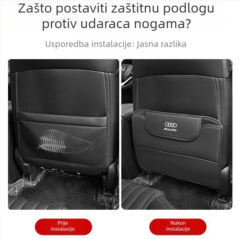 Kožna antikick podloga za sjedište automobila s džepom za pohranu