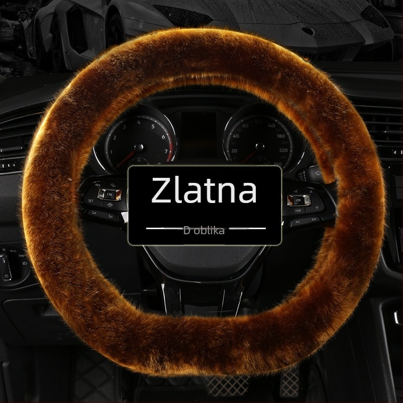 Zimska univerzalna navlaka za volan od pliša, protuklizna, topla umjetna lisica dlaka, za muškarce i žene