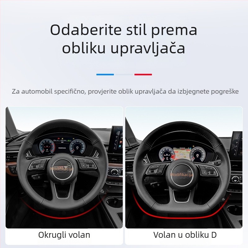 Navlaka za volan od prave kože, sportski stil, univerzalna za četiri sezone, ugradnja za poseban automobil