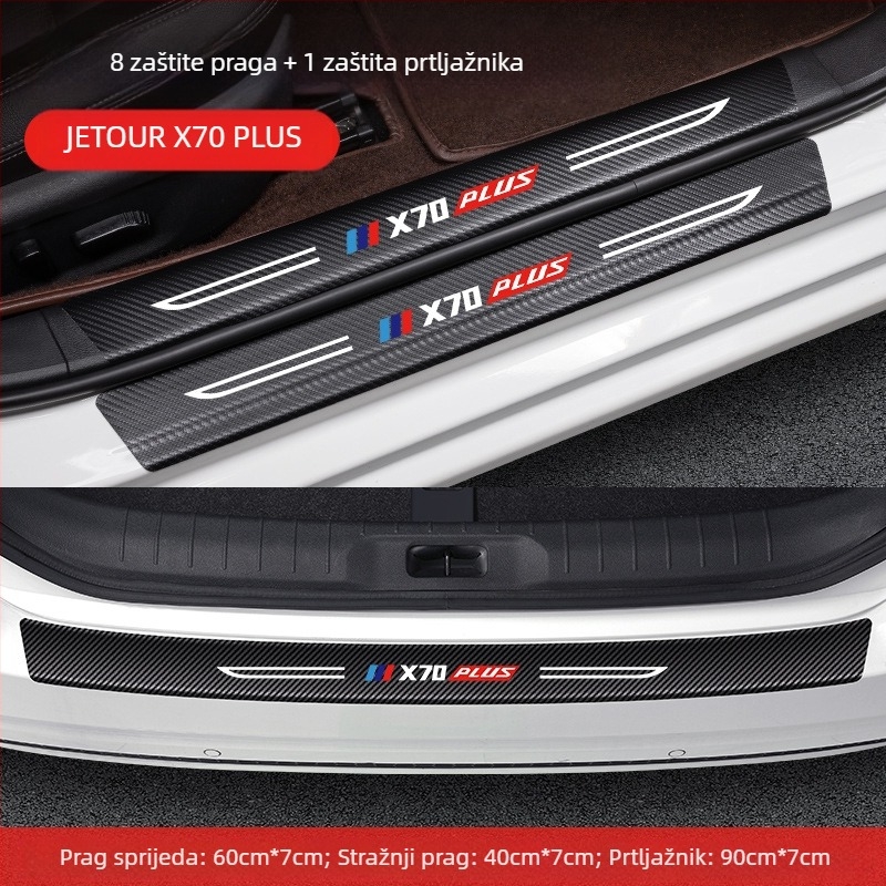 Antikolizni prag pedale za Jetto X70, koža s teksturom karbonskih vlakana, prilagođeno obrađivanje, Di Changed marka