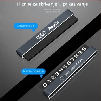 Metalni ukras privremenog parkirnog broja za unutrašnjost automobila
