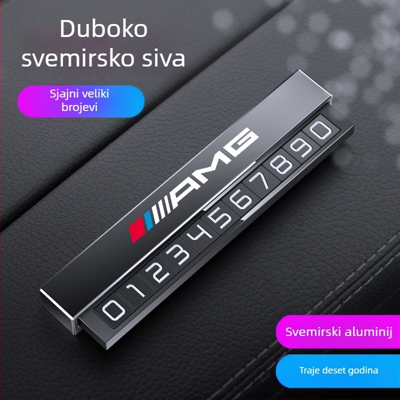 Metalni ukras privremenog parkirnog broja za unutrašnjost automobila