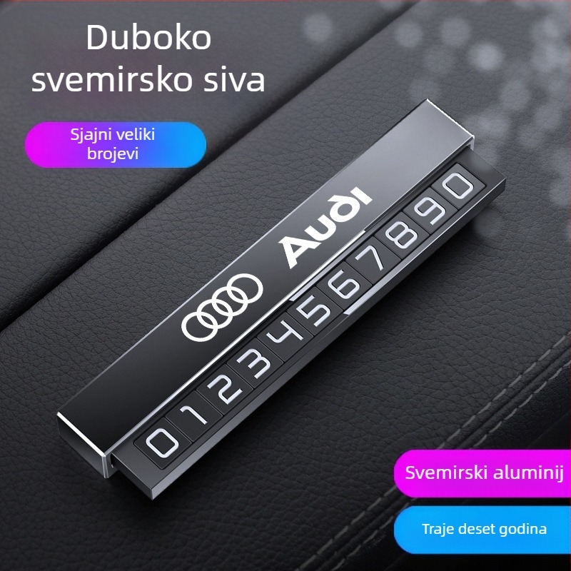 Metalni ukras privremenog parkirnog broja za unutrašnjost automobila