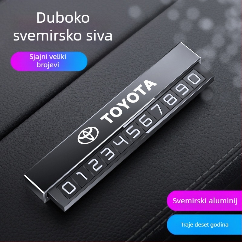 Metalni ukras privremenog parkirnog broja za unutrašnjost automobila