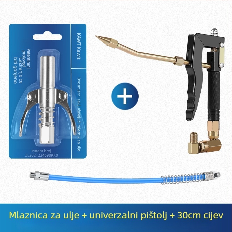 Glava mlaznice za maslac pištolju s zaključavajućim stezalom i visokotlačnom mazivom, model 981, čelična konstrukcija, radni tlak 21, kapacitet cijevi 1, neto težina 128 g