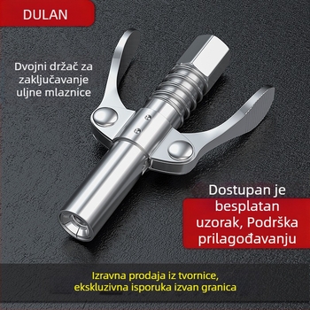 Mlaznica za mazivo s zaključnim steznom, visokotlačna, nehrđajući čelik, 17000 psi, ručni pneumatski dodatak za pištolj za mazivo