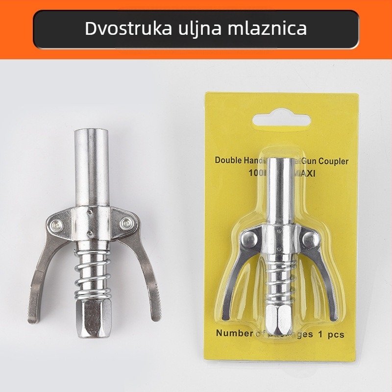 Mlaznica za mazivo s zaključnim steznom, visokotlačna, nehrđajući čelik, 17000 psi, ručni pneumatski dodatak za pištolj za mazivo