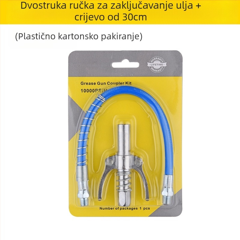 Mlaznica za mazivo s zaključnim steznom, visokotlačna, nehrđajući čelik, 17000 psi, ručni pneumatski dodatak za pištolj za mazivo