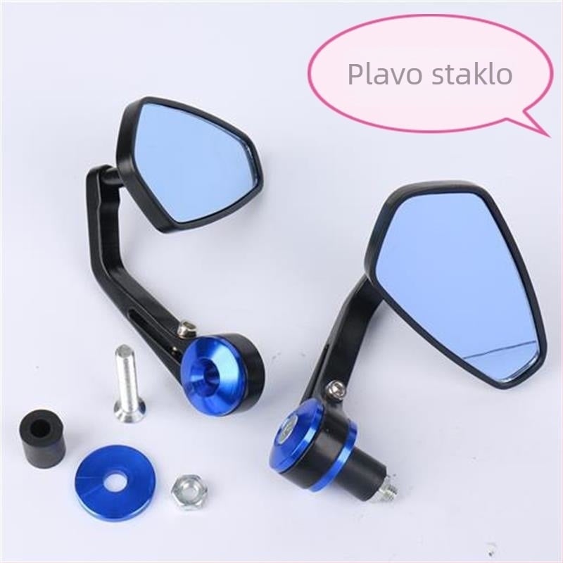 Ogledalo za upravljač motocikla, kvadratno ogledalo, kućište od aluminijske legure, kompatibilno s upravljačem