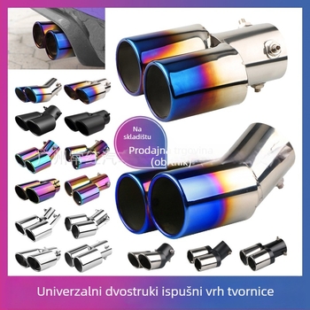 Automobilska ispušna cijev s tlmičem, univerzalna, nehrđajući čelik, zadnji dio, pričvršćivanje vijcima, pogodno za opće modele