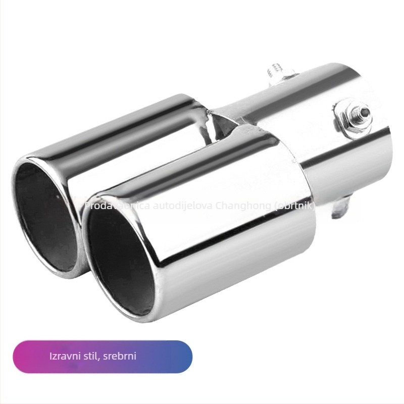 Automobilska ispušna cijev s tlmičem, univerzalna, nehrđajući čelik, zadnji dio, pričvršćivanje vijcima, pogodno za opće modele