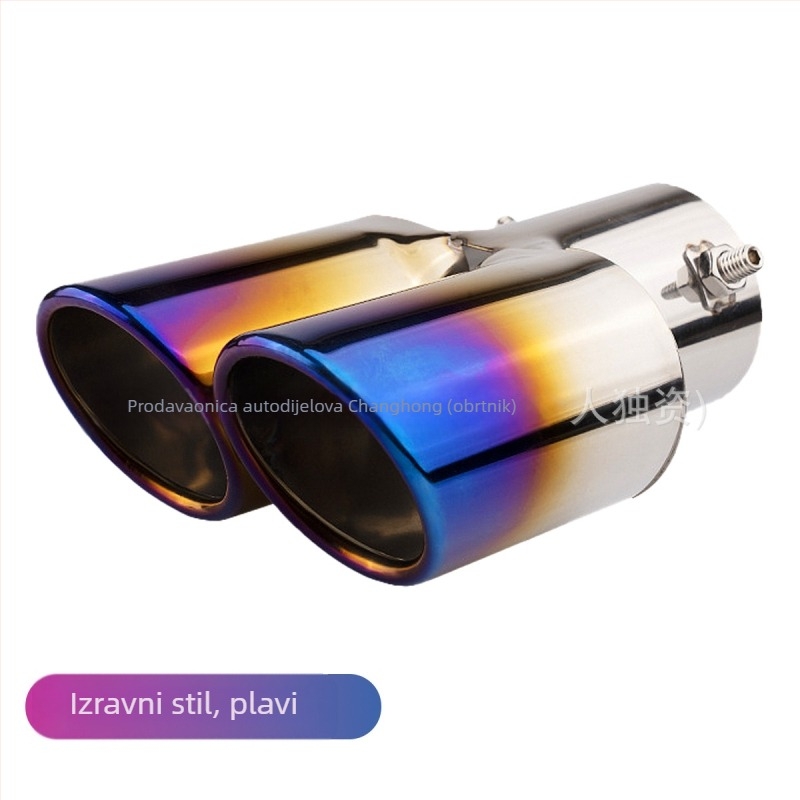 Automobilska ispušna cijev s tlmičem, univerzalna, nehrđajući čelik, zadnji dio, pričvršćivanje vijcima, pogodno za opće modele