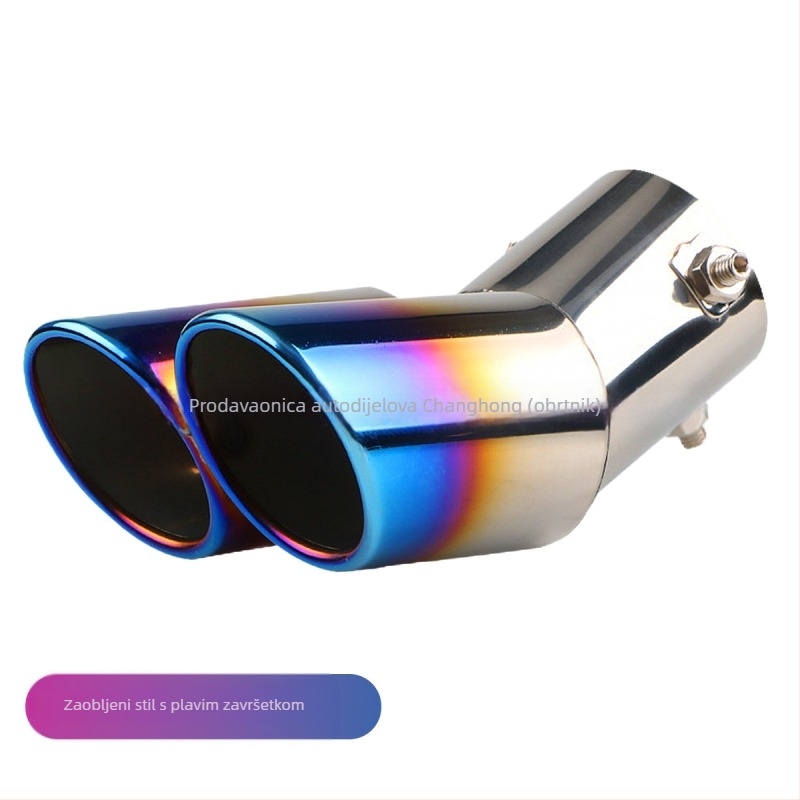 Automobilska ispušna cijev s tlmičem, univerzalna, nehrđajući čelik, zadnji dio, pričvršćivanje vijcima, pogodno za opće modele