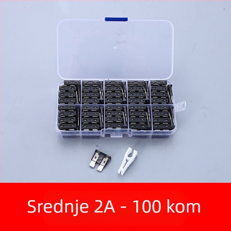 Set automobilski osigurači 2A–35A, 100 kom., u kutiji