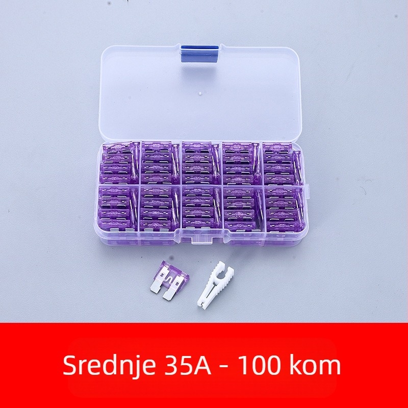 Set automobilski osigurači 2A–35A, 100 kom., u kutiji